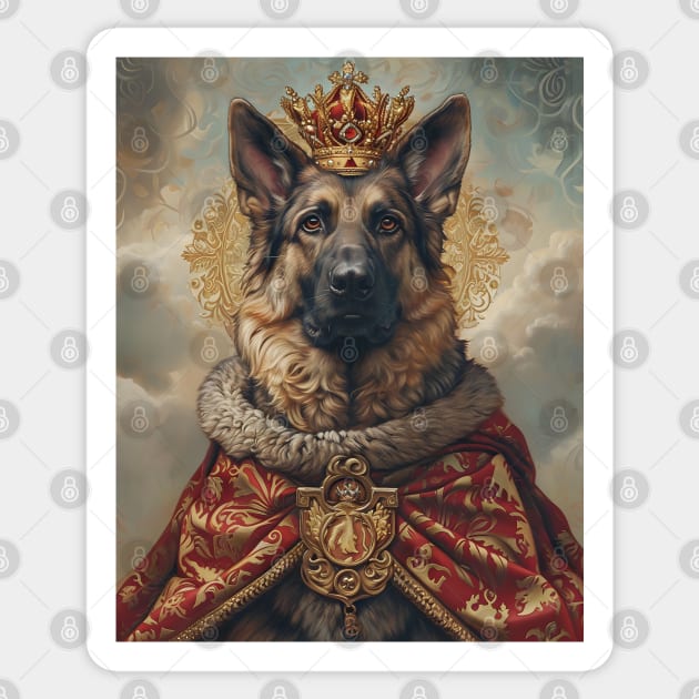 German Shepherd The King Sticker by AestheticsArt81